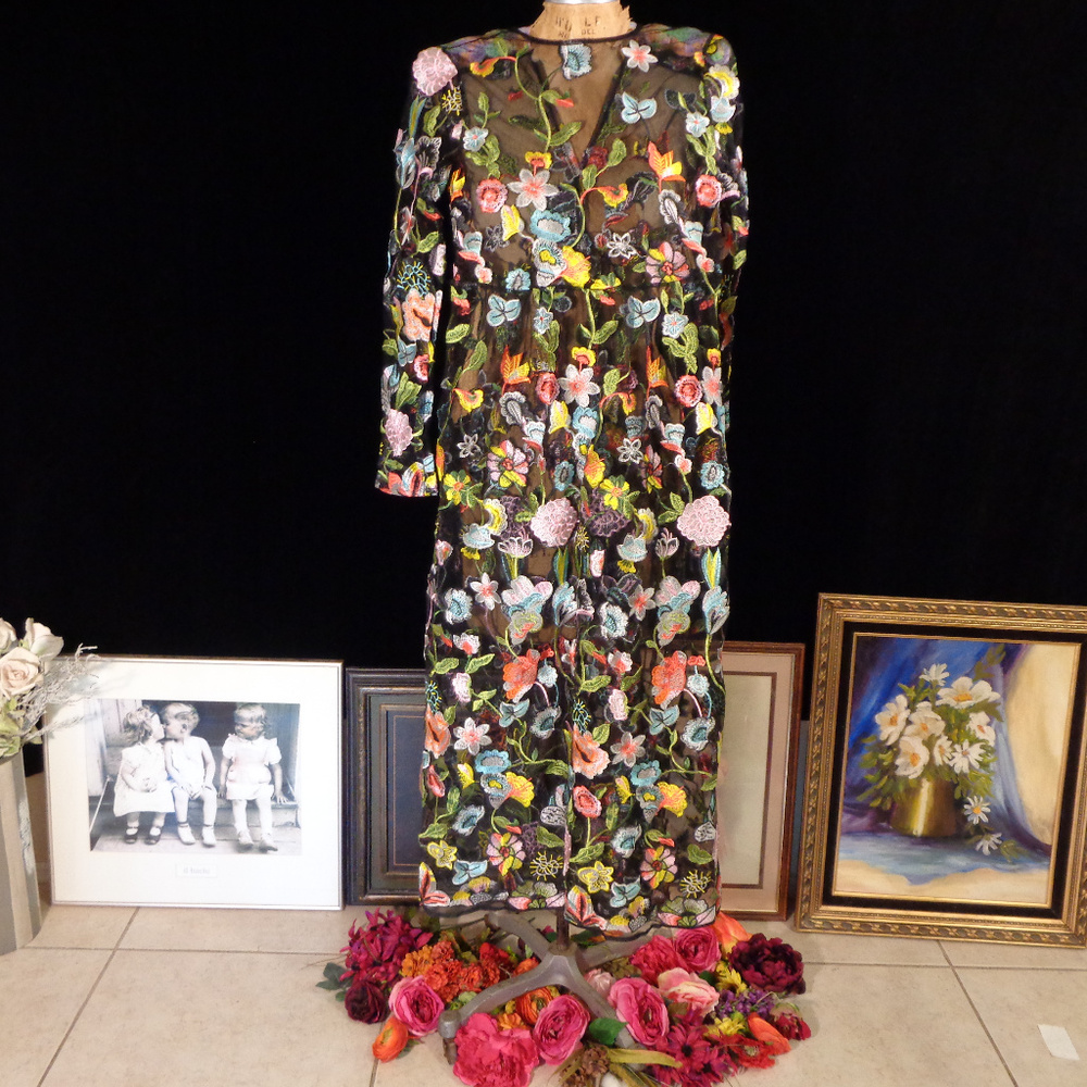 HEAVILY EMBROIDERED FLORAL